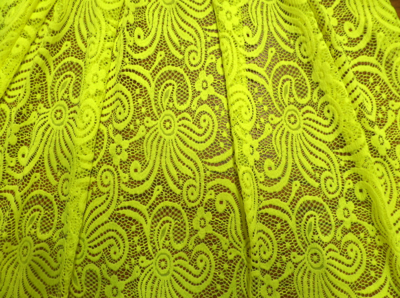 6.Neon Yellow Wild Flower Lace